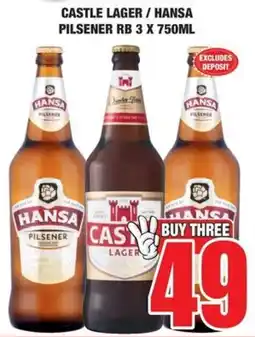 Boxer Liquors Castle lager/ hansa pilsener rb offer