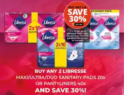 Checkers Libresse Maxi/ Ultra/ Duo Sanitary Pads/ Pantyliners All Variants offer
