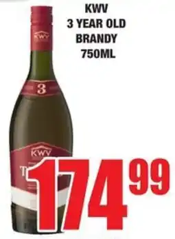 Boxer Liquors Kwv 3 year old brandy offer