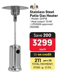 Makro ALVA Stainless Steel Patio Gas Heater offer