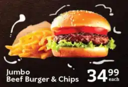 Oxford Freshmarket Jumbo Beef Burger & Chips offer