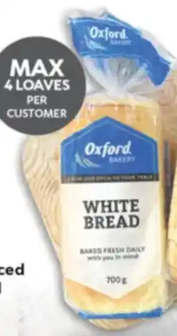 Oxford Freshmarket Oxford Sliced/ Unsliced White Bread offer