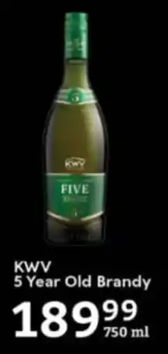 Oxford Freshmarket KWV 5 Year Old Brandy offer