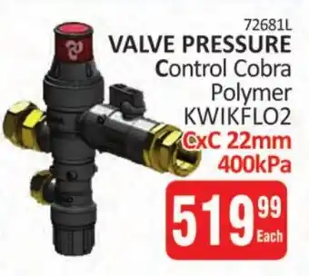 KitKat Cash and Carry Valve pressure control cobra polymer offer