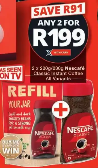 Checkers Nescafé Classic Instant Coffee All Variants offer