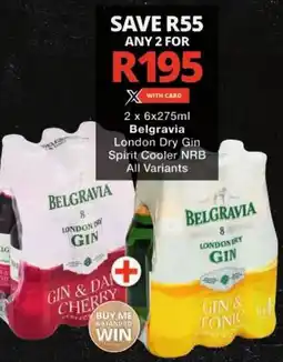Checkers Belgravia London Dry Gin Spirit Cooler NRB All Variants offer