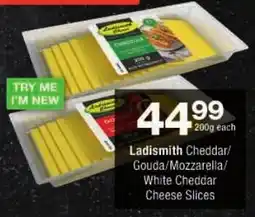 Checkers Ladismith Cheddar/ Gouda/ Mozzarella/ White Cheddar Cheese Slices offer