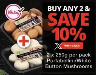 Checkers Portabellini/ White Button Mushrooms offer
