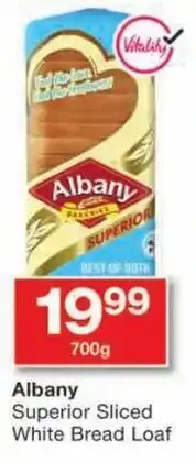 Checkers Albany Superior Sliced White Bread Loaf offer