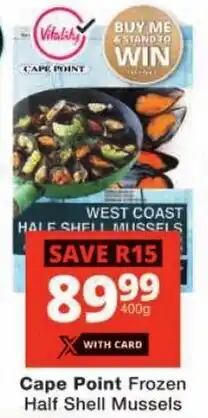 Checkers Cape Point Frozen Half Shell Mussels offer
