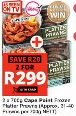 Checkers Cape Point Frozen Platter Prawns offer