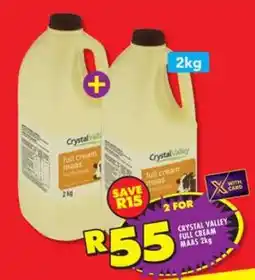 Shoprite CRYSTAL VALLEY FULL CREAM MAAS 2kg offer