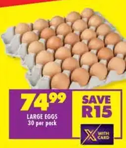 Shoprite LARGE EGGS 30 per pack offer