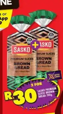 Shoprite Sasko Premium Slices Brown Bread 700g offer