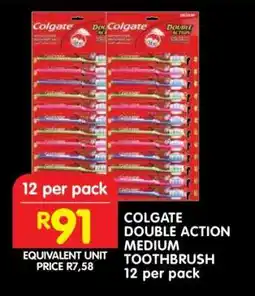 Shoprite COLGATE DOUBLE ACTION MEDIUM TOOTHBRUSH 12 per pack offer