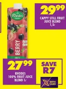 Shoprite RHODES 100% FRUIT JUICE BLEND 1ℓ offer