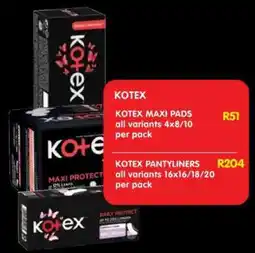Shoprite Kotex Maxi Pads offer