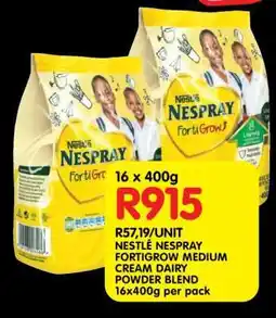 Shoprite NESTLÉ NESPRAY FORTIGROW MEDIUM CREAM DAIRY POWDER BLEND offer