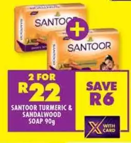 Shoprite Santoor Turmeric & Sandalwood Soap 90g offer