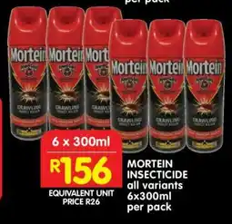Shoprite MORTEIN INSECTICIDE all variants 6x300ml per pack offer