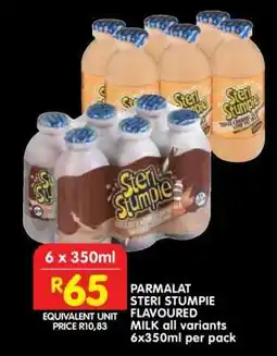 Shoprite PARMALAT STERI STUMPIE FLAVOURED MILK all variants 6x350ml per pack offer