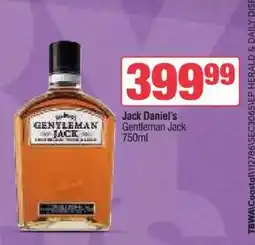 Spar Tops Jack Daniel's Gentleman Jack offer