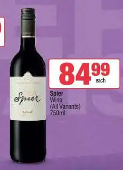 Spar Tops Spier Wine offer