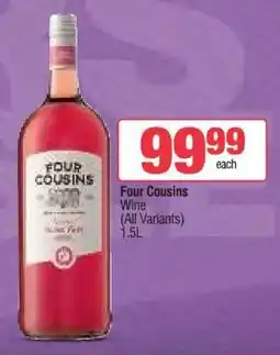 Spar Tops FOUR COUSINS WINE offer
