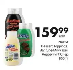 Save Hyper Nestle Dessert Toppings Bar One/Milky Bar/ Peppermint Crisp offer
