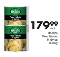 Save Hyper Rhodes Pear Halves In Syrup offer