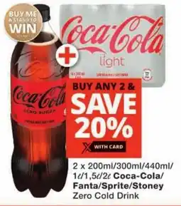 Checkers Coca-Cola/ Fanta/Sprite/Stoney Zero Cold Drink offer