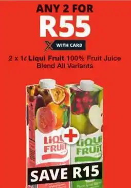 Checkers Liqui Fruit 100% Fruit Juice Blend All Variants offer