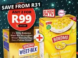 Checkers Bokomo Weet-Bix Wholegrain Wheat Biscuits/ Corn Flakes Cereal offer