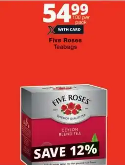 Checkers Five Roses Teabags offer