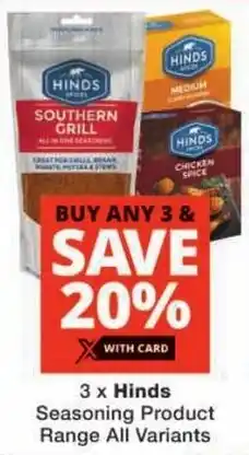 Checkers Hinds Seasoning Product Range All Variants offer