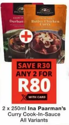 Checkers Ina Paarman's Curry Cook-In-Sauce All Variants offer