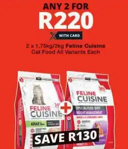 Checkers Feline Cuisine Cat Food All Variants Each offer