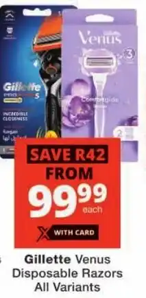 Checkers Gillette Venus Disposable Razors All Variants offer