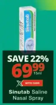 Checkers Sinutab Saline Nasal Spray offer