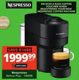 Checkers Nespresso Vertuo Pop offer