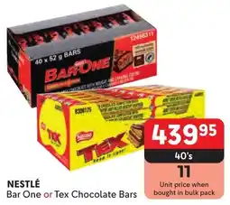 Makro NESTLÉ Bar One or Tex Chocolate Bars offer