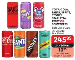 Makro Coca-cola, fanta, sprite, stoney, sparletta, twist or schweppes soft drink cans offer