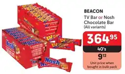Makro BEACON TV Bar or Nosh Chocolate Bar offer