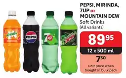 Makro PEPSI, MIRINDA, 7UP or MOUNTAIN DEW Soft Drinks offer