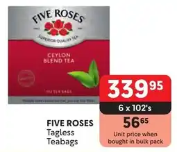 Makro FIVE ROSES Tagless Teabags offer