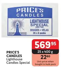 Makro PRICE'S CANDLES Lighthouse Candles Special offer
