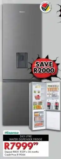 Beares Hisense water dispenser fridge offer