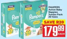 Elite Power Trade Cash & Carry PAMPERS Active Baby Nappies Jumbo Pack offer