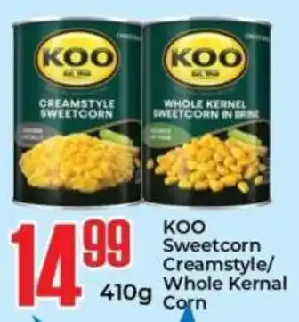 Elite Power Trade Cash & Carry KOO Sweetcorn Creamstyle/ Whole Kernel Corn offer