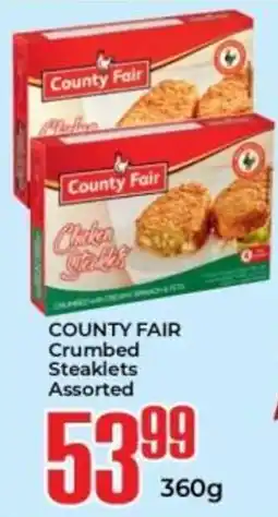 Elite Power Trade Cash & Carry COUNTY FAIR Crumbed Steaklets Assorted offer